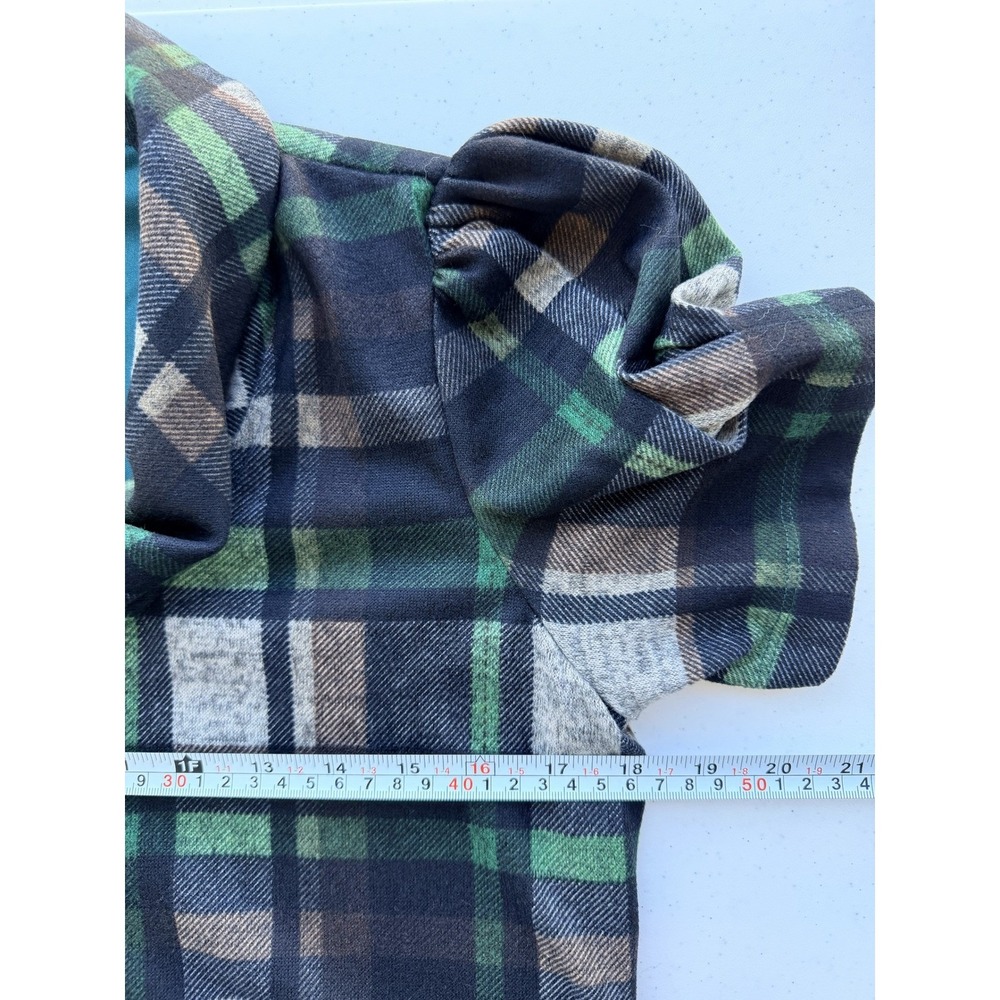 Women's Tartan Plaid Cowl‎ Neck Puff Sleeve Midi Dress Size M Academia Teacher - Picture 10 of 11